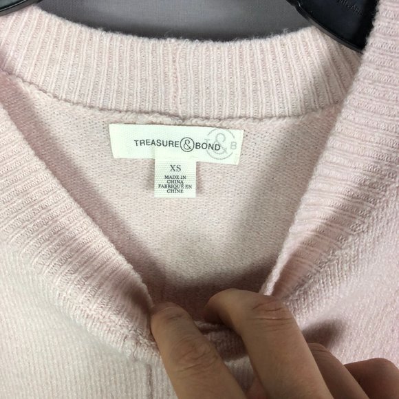 Treasure & Bond Pink Hush Cotton Crew Neck Sweater Size XS - Picture 7 of 9